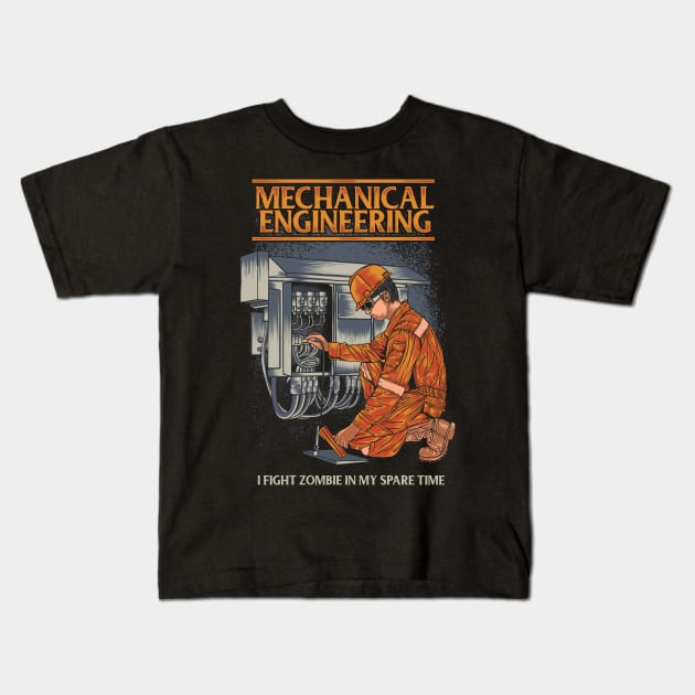 Mechanical Engineer Kids T-Shirt by damnoverload